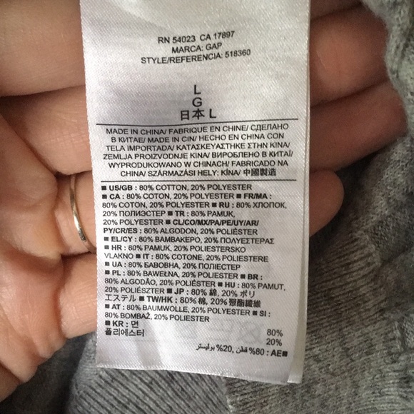 Long gray Gap button up throw over - Picture 6 of 6